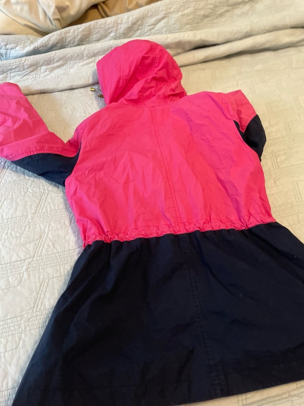 Hooded Colorblock Anorak Jacket - Pink & Navy - Picture 5 of 5